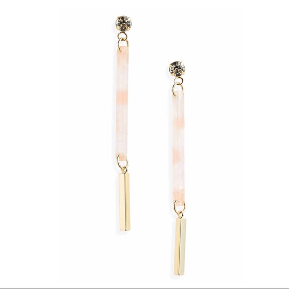 Linear Acetate & Metal Drop Earrings - Picture 2 of 2